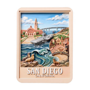 Íman Pontos Turísticos de San Diego Califórnia em Textu