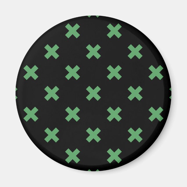 Íman Pontos verdes cruzados em preto (Frente)