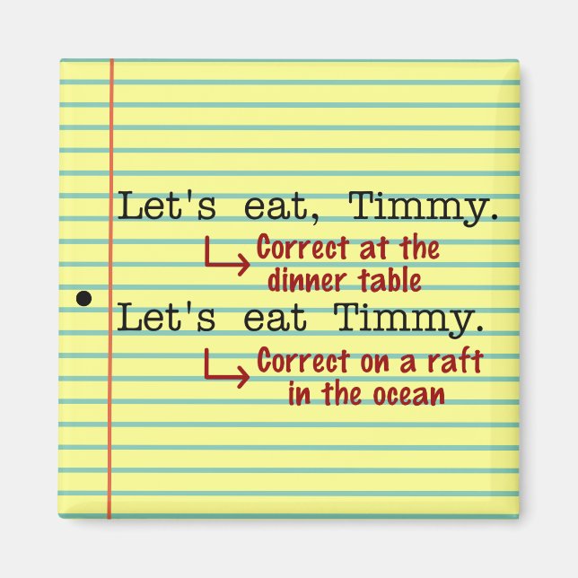 Íman Pontuação Engraçada Gramática (Frente)