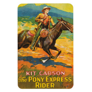 Íman Pony Express 🌄 Kit Carson Vintage tradicional do