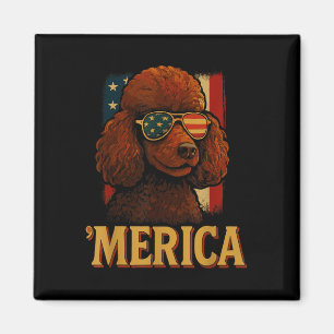 Íman Poodle 4 De Julho - Merica Dog Patriótico Independ