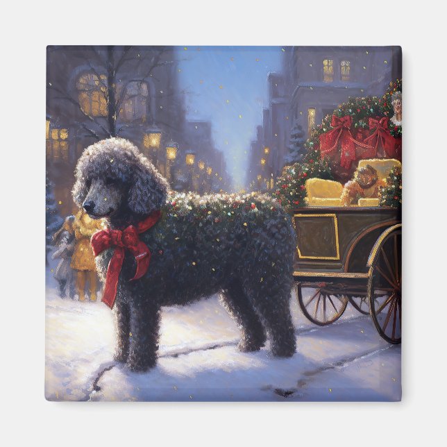 Íman Poodle Christmas Fesason (Frente)