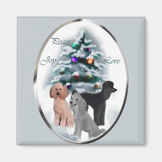 Íman Poodle Christmas Gifts (Frente)