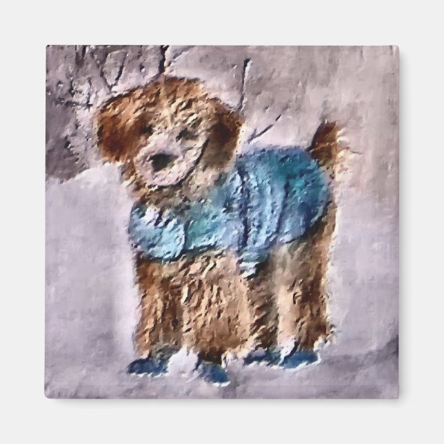 Íman Poodle Christmas Gifts (Frente)