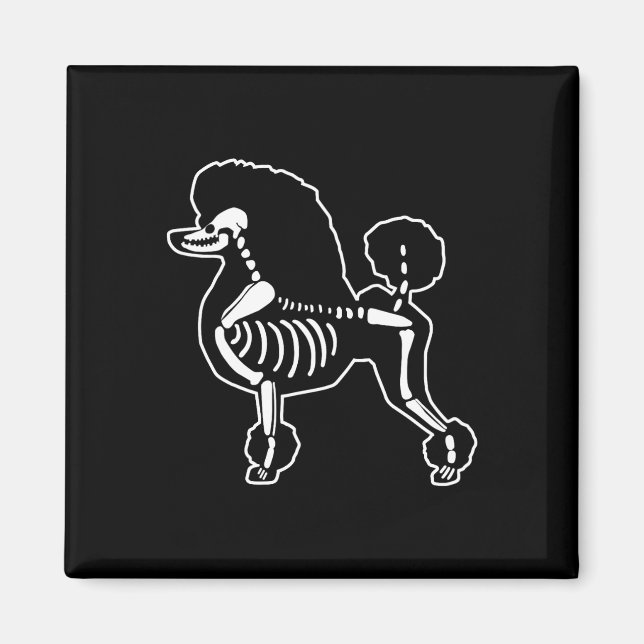 Íman Poodle Dog Skeleton Halloween Dogs Lover Ow (Frente)