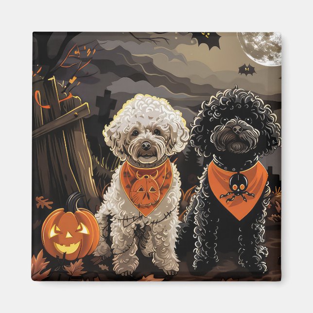 Íman Poodle Halloween Spooky (Frente)
