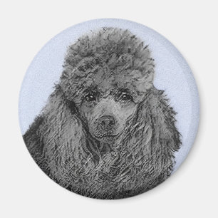 Íman Poodle Painting Miniature Toy Black