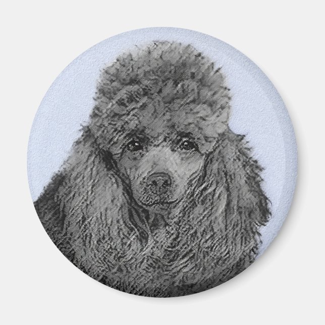 Íman Poodle Painting Miniature Toy Black (Frente)