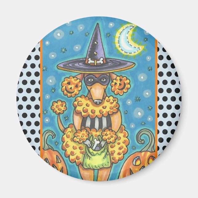 ÍMAN POÓDULO DE BOMBA DE HALLOWEEN, MAGNET DE CÃO (Frente)