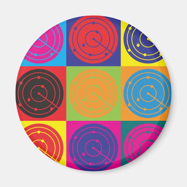 Íman Pop-Art de controlo de tráfego aéreo (Frente)