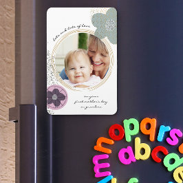 Íman Pop Art Flowers e Splatter Pink Green Photo