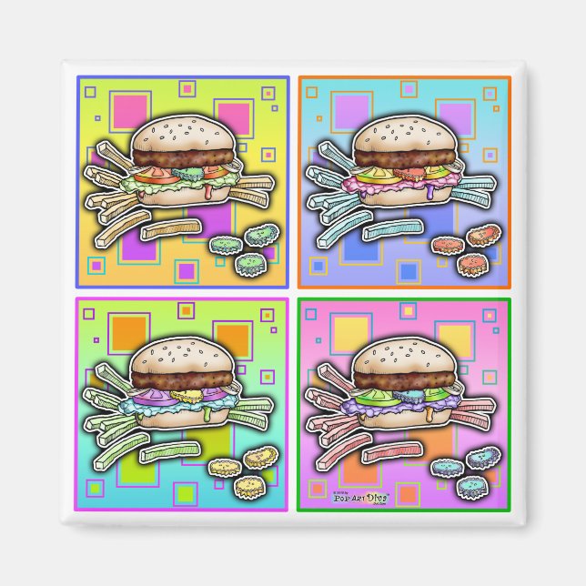 Íman Pop Art HAMBURGER (Sq) MAGNET (Frente)