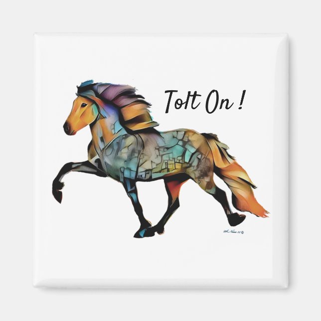 Íman Pop Art Islandês Horse (Frente)