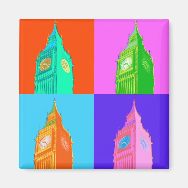 Íman Pop Art Neon Big Ben (Frente)