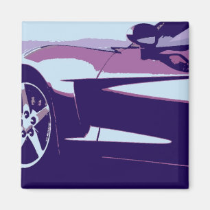 Íman Pop Art Purple Corvette