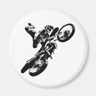 Íman Pop de Arte Branca Negra Motocross Motorcyesporte