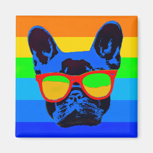 Íman Pop de Arte Colorida Buldogue Francês