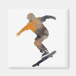 Íman Pop de Ilustração Desafio do Esporte do Skateboard