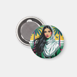 Íman "Pop Saudita Queen - Arte de Patrimônio Negrito pa