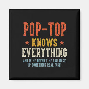 Íman Pop-top sabe tudo dia dos pais retrô