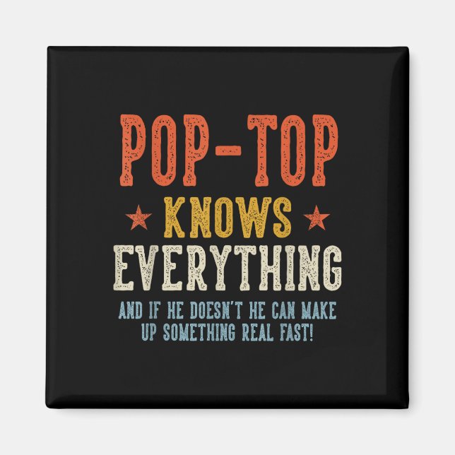 Íman Pop-top sabe tudo dia dos pais retrô (Frente)