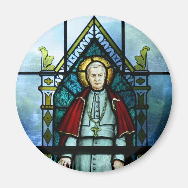 Íman Pope Santo Pius X Arte De Vidro Arrefecida (Frente)