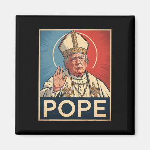 Íman Pope Trump Funny Trump Vaticano Christian Retro Ch