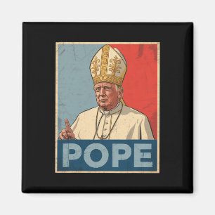 Íman Pope Trump Funny Trump Vaticano Christian Retro Ch