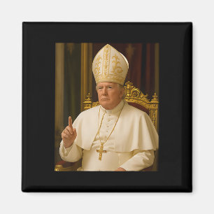 Íman Pope Trump Funny Trump Vaticano Christian Retro Ch