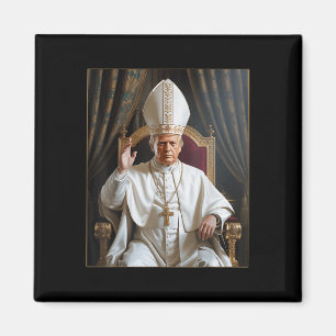 Íman Pope Trump Funny Trump Vaticano Christian Retro Ch