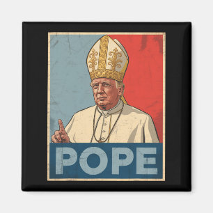 Íman Pope Trump Funny Trump Vaticano Christian Retro Ch