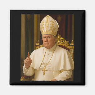 Íman Pope Trump Funny Trump Vaticano Christian Retro Ch