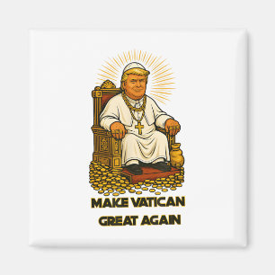 Íman Pope Trump Funny Trump Vaticano Christian Retro Ch