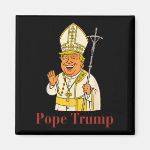 Íman Pope Trump Funny Trump Vaticano Christian Retro Ch