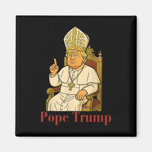 Íman Pope Trump Funny Trump Vaticano Christian Retro Ch