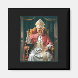 Íman Pope Trump Funny Trump Vaticano Christian Retro Ch