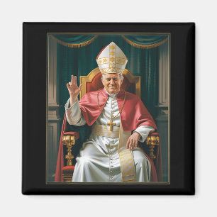 Íman Pope Trump Funny Trump Vaticano Christian Retro Ch