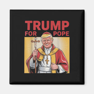 Íman Pope Trump Funny Trump Vaticano Christian Retro Ch