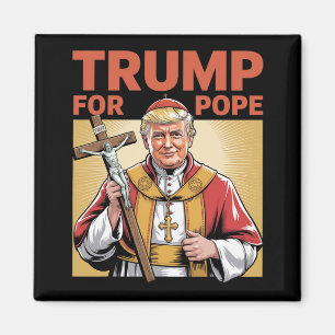 Íman Pope Trump Funny Trump Vaticano Christian Retro Ch