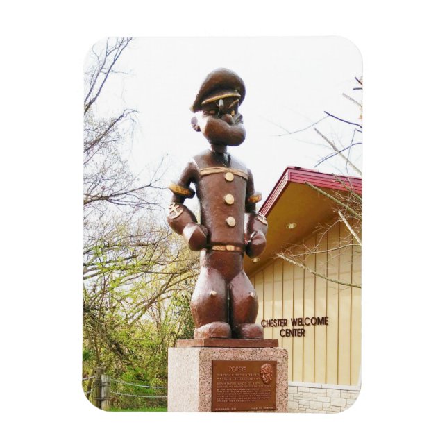 Íman Popeye Statue, Segar Memorial Park, Chester IL (Vertical)