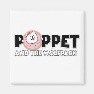 Íman Poppet e o logótipo da Wolfpack