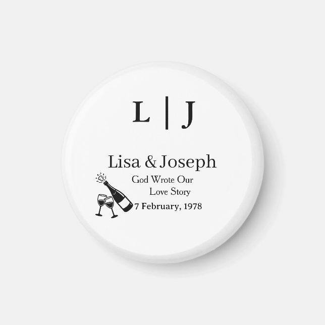 Íman Popping Champagne &Toasting Glasses Party Wedding  (Frente)