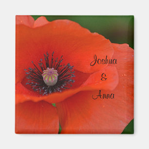 Íman Poppy de Casamento Personalizado