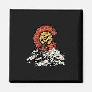 Íman Pôr do sol da montanha da bandeira vintage do Colo
