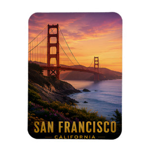 Íman Pôr do sol da ponte Golden Gate São Francisco Cali