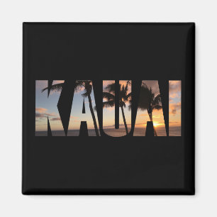 Íman Por do sol de Kauai, Havaí com palmeiras