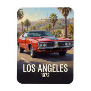 Íman Pôr do sol do carro muscular em Los Angeles 1972 C