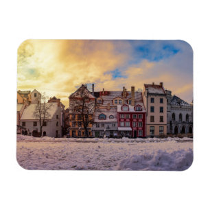 Íman Pôr do sol na rua em Riga