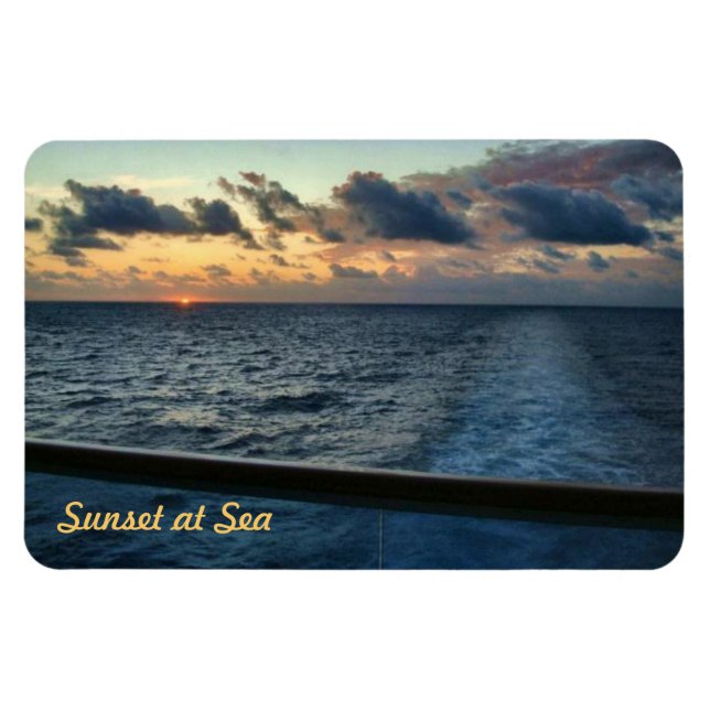 Íman Pôr do sol no ímã Premium personalizado do mar (Horizontal)
