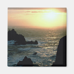 Íman Por do sol no Land's End no Riviera Cornish